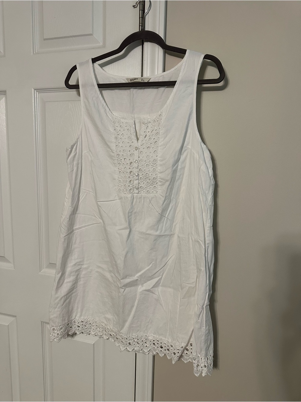 White Eyelet Shift Dress